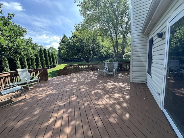 4075 Peartree Dr, Lake In The Hills, IL 60156 - wooden deck featuring outdoor dining space