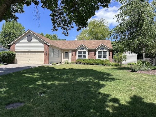 4075 Peartree Dr, Lake In The Hills, IL 60156 - single story home with brick siding, a garage, and concrete driveway
