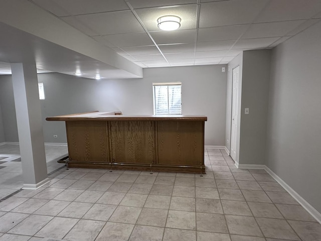 4075 Peartree Dr, Lake In The Hills, IL 60156 - indoor dry bar featuring a paneled ceiling and light tile patterned floors