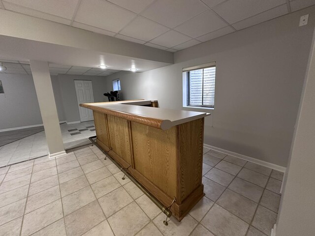4075 Peartree Dr, Lake In The Hills, IL 60156 - bar area featuring a drop ceiling and light tile patterned floors
