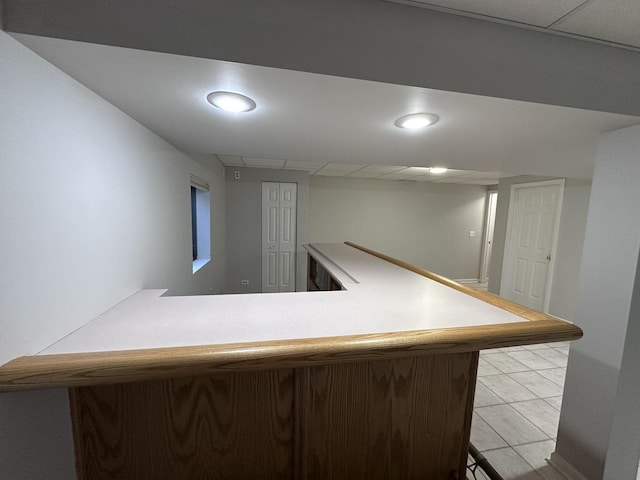 4075 Peartree Dr, Lake In The Hills, IL 60156 - indoor dry bar featuring recessed lighting and light tile patterned floors