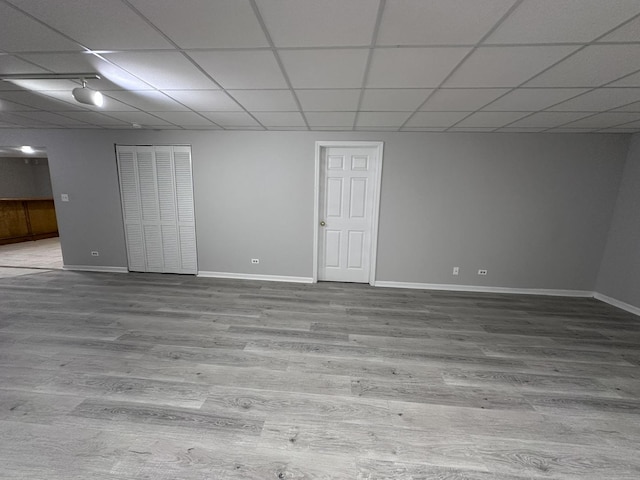 4075 Peartree Dr, Lake In The Hills, IL 60156 - finished basement featuring a drop ceiling and wood finished floors