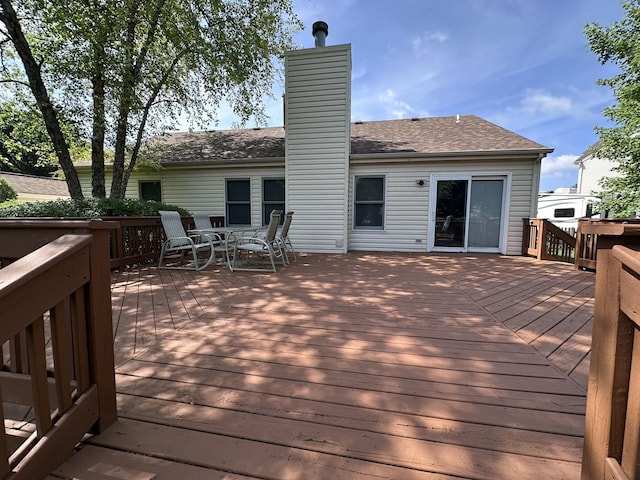 4075 Peartree Dr, Lake In The Hills, IL 60156 - wooden deck with outdoor dining area