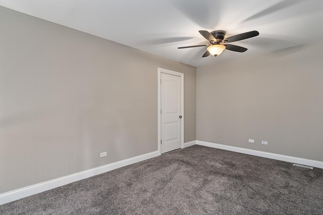 14903 S Preserve Dr, Lockport, IL 60441 - spare room featuring ceiling fan and dark colored carpet