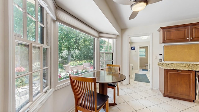 39 Keswick Ct, Lincolnshire, IL 60069 - dining room featuring a ceiling fan and light tile patterned floors
