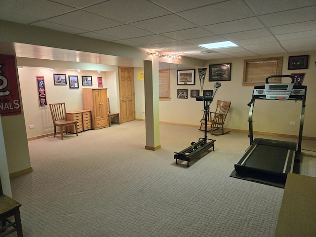 1873 Baldwin Way, Bolingbrook, IL 60490 - workout room with carpet and a drop ceiling