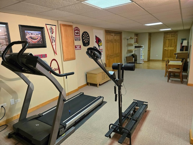 1873 Baldwin Way, Bolingbrook, IL 60490 - exercise area with carpet and a paneled ceiling