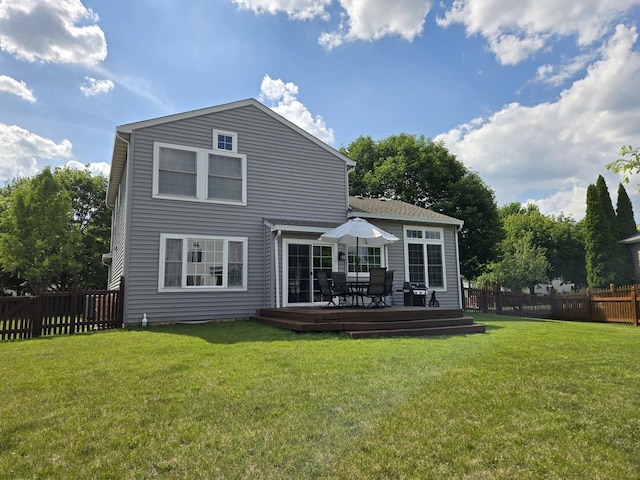 1873 Baldwin Way, Bolingbrook, IL 60490 - back of property featuring a fenced backyard and a wooden deck