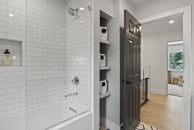 692 S Waukegan Rd, Lake Forest, IL 60045 - bathroom with shower / bath combination and wood finished floors