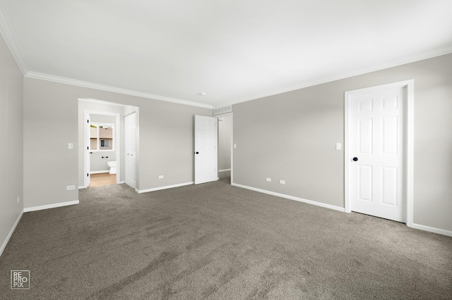 14530 General Dr, Plainfield, IL 60544 - unfurnished bedroom featuring crown molding, carpet flooring, and connected bathroom