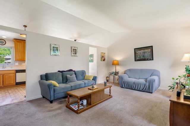 2180 Newport Cir, Hanover Park, IL 60133 - living area with vaulted ceiling and light colored carpet