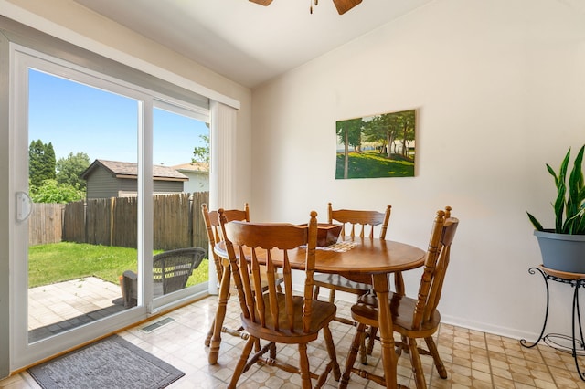 2180 Newport Cir, Hanover Park, IL 60133 - dining area with a ceiling fan and light flooring