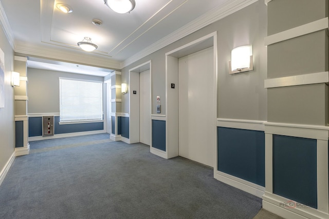 640 Robert York Ave Unit 306, Deerfield, IL 60015 - corridor with carpet floors, crown molding, and elevator