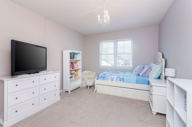 1769 Autumn Woods Ln, Romeoville, IL 60446 - bedroom with light colored carpet and a chandelier