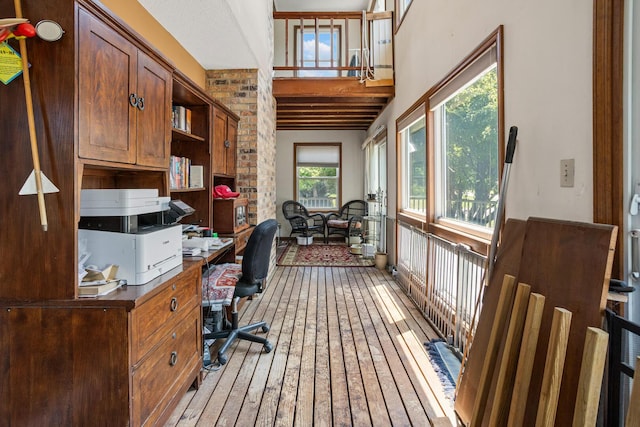2612 Valkar Ln, Champaign, IL 61822 - office area with light wood-type flooring and built in study area