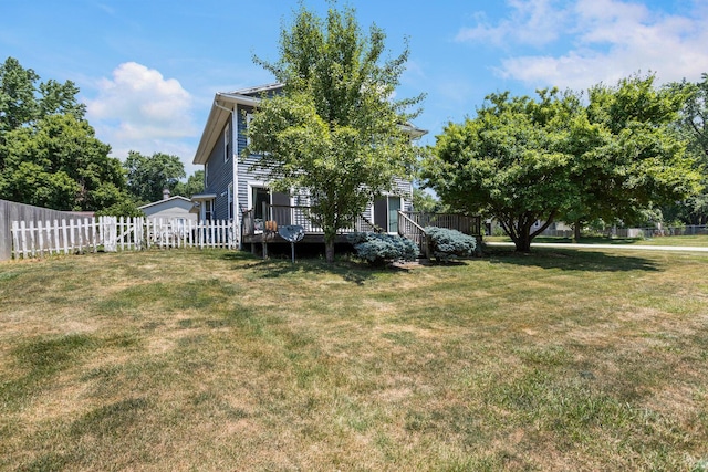 2612 Valkar Ln, Champaign, IL 61822 - view of yard with a wooden deck