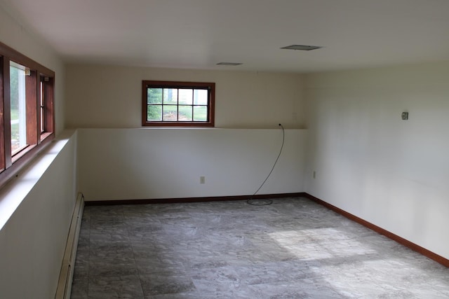 819 S W St, Earlville, IL 60518 - empty room featuring baseboard heating and baseboards
