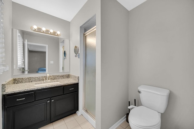 17824 Bernard Dr Unit 3D, Orland Park, IL 60467 - bathroom featuring vanity, tile patterned flooring, and a shower stall