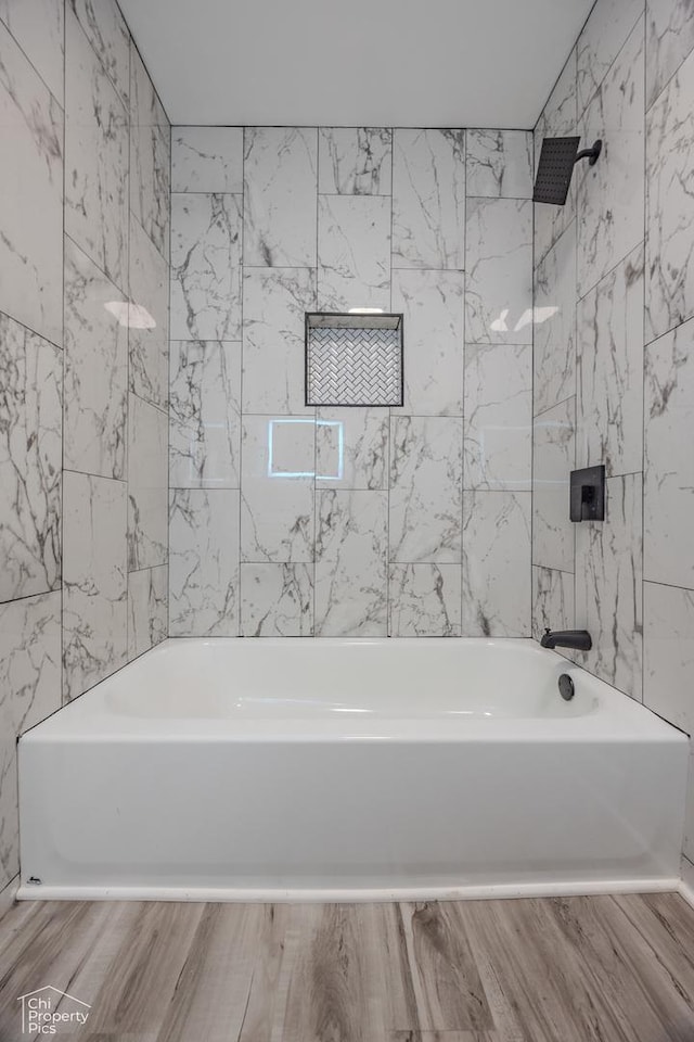 1594 Cornell Cir, Hoffman Estates, IL 60169 - bathroom with wood finished floors and tub / shower combination