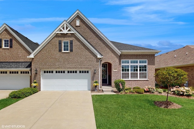 1517 128th St, Lemont, IL 60439 - view of front of property featuring brick siding, a front yard, and driveway