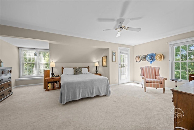 42W285 Retreat Ct Unit 2, Saint Charles, IL 60175 - carpeted bedroom with access to outside, multiple windows, and a ceiling fan