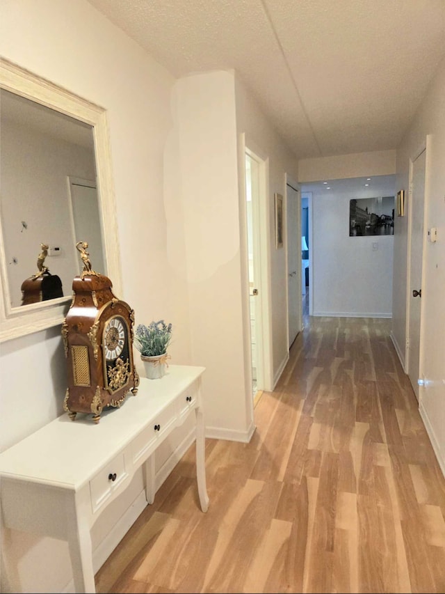 9386 Landings Ln Unit 306, Des Plaines, IL 60016 - hall with light wood finished floors and a textured ceiling
