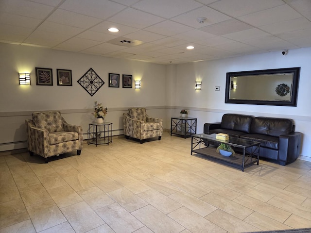 9386 Landings Ln Unit 306, Des Plaines, IL 60016 - common area with a drop ceiling, a security system, and recessed lighting