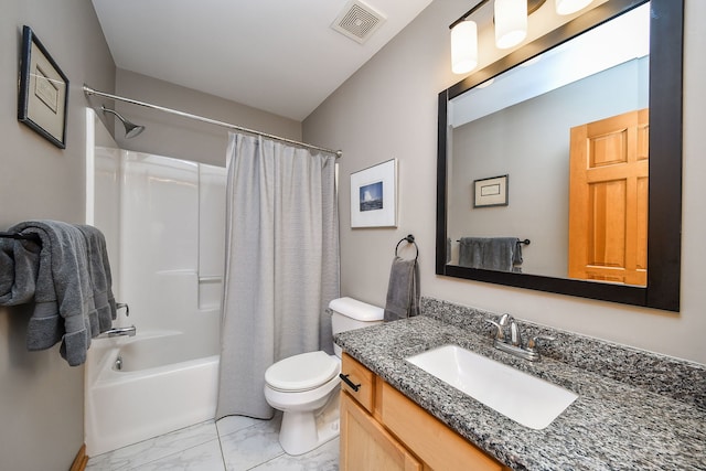 2845 Kendridge Ln, Aurora, IL 60502 - bathroom with vanity, marble finish flooring, and shower / bath combo