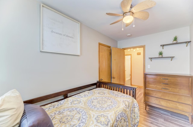 1617 Oakland Ave, Crest Hill, IL 60403 - bedroom featuring light wood-style flooring and a ceiling fan
