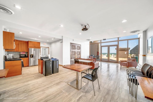 6325 N Sheridan Rd Unit 1903, Chicago, IL 60660 - dining space featuring french doors, recessed lighting, and floor to ceiling windows
