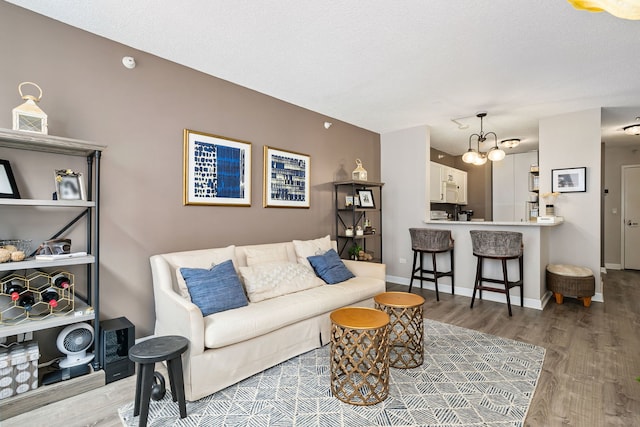 222 N Columbus Dr Unit 2204, Chicago, IL 60601 - living room with wood finished floors and a chandelier