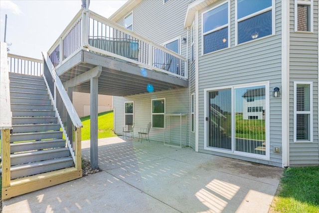 5108 Longfield Rd, Bloomington, IL 61705 - view of patio / terrace with stairs and a wooden deck