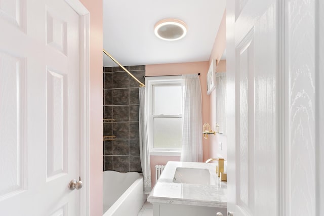 2204 S 9th Ave Unit 2, Broadview, IL 60155 - full bath featuring shower / bath combo with shower curtain, vanity, and radiator