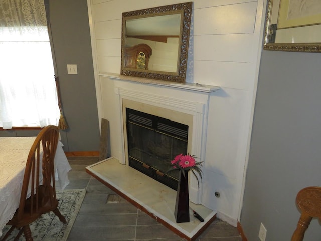 510 7th St, Mazon, IL 60444 - dining area view of baseboards and a glass covered fireplace