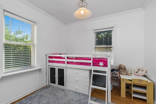 21276 W Arbor Ln, Lake Zurich, IL 60047 - bedroom featuring crown molding, multiple windows, and wood finished floors
