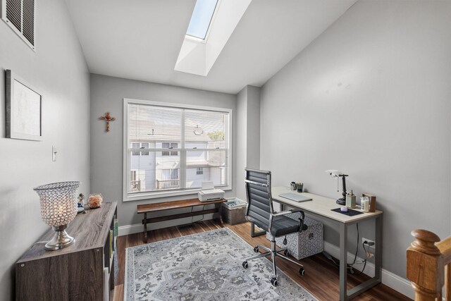 17456 Sauk Dr, Lockport, IL 60441 - office with a skylight and wood finished floors