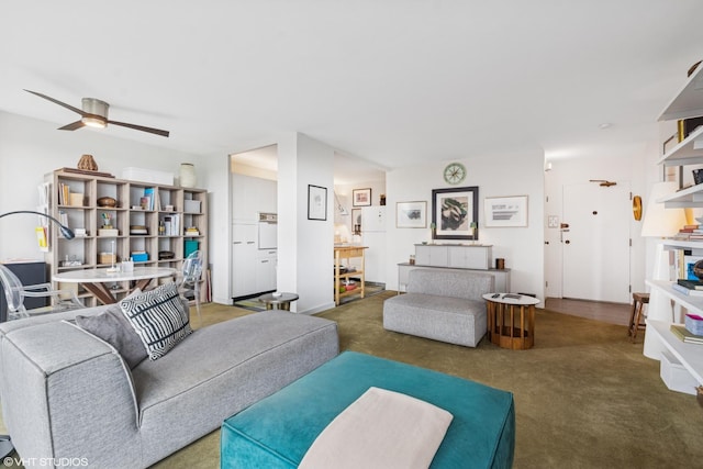 3900 N Lake Shore Dr Unit 7C, Chicago, IL 60613 - carpeted living room with a ceiling fan