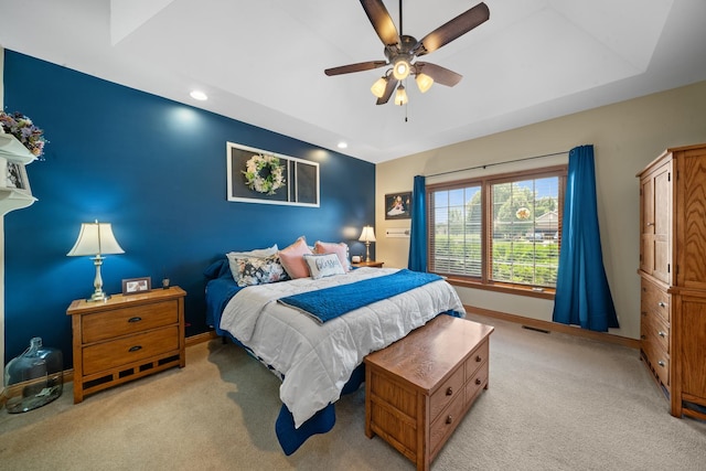 990 Fox Trail Ln, Somonauk, IL 60552 - bedroom with light colored carpet, recessed lighting, and a ceiling fan