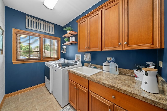 990 Fox Trail Ln, Somonauk, IL 60552 - laundry area with cabinet space, independent washer and dryer, and light tile patterned flooring