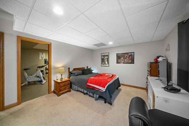 990 Fox Trail Ln, Somonauk, IL 60552 - bedroom featuring carpet, a drop ceiling, and recessed lighting
