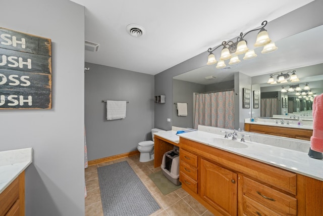 990 Fox Trail Ln, Somonauk, IL 60552 - bathroom featuring vanity, tile patterned flooring, and curtained shower