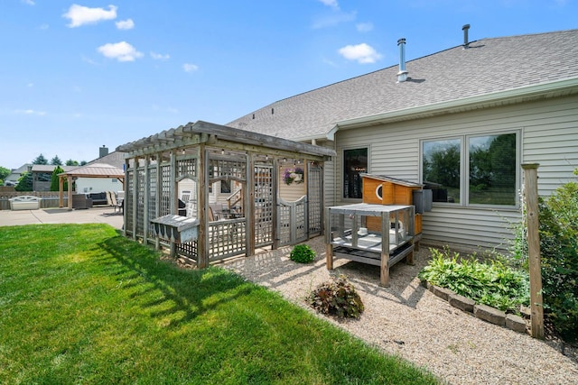 990 Fox Trail Ln, Somonauk, IL 60552 - rear view of property featuring a shingled roof and a patio