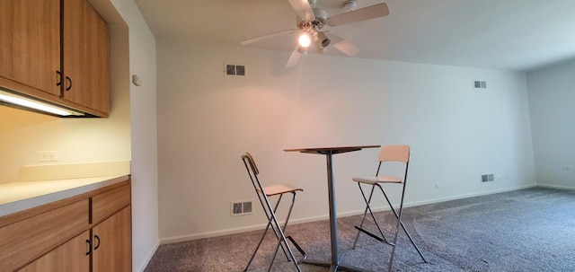 5100 Carriageway Dr Unit 305-2, Rolling Meadows, IL 60008 - unfurnished dining area featuring carpet and ceiling fan