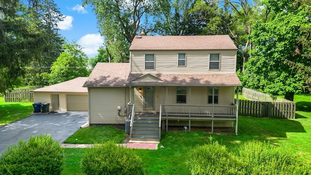 3304 W 160th St, Markham, IL 60428 - view of front facade featuring covered porch, a garage, and a shingled roof