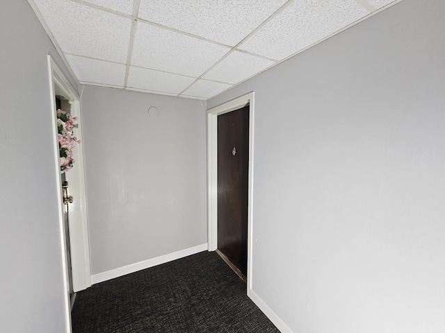 520 Burning Tree Ln Unit 111, Naperville, IL 60563 - hallway with a drop ceiling and dark colored carpet