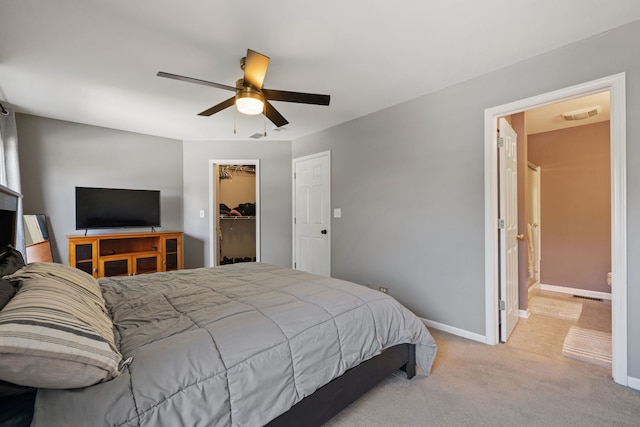 18788 S Burnside Station Dr, Mokena, IL 60448 - carpeted bedroom featuring a walk in closet, a closet, and ceiling fan