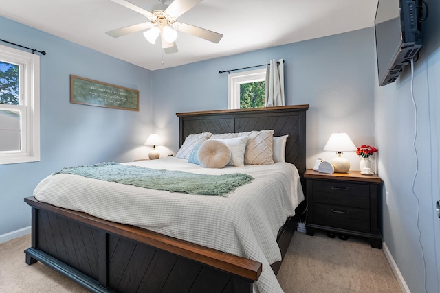 405 N Vorcey St, Tolono, IL 61880 - bedroom featuring light carpet and ceiling fan