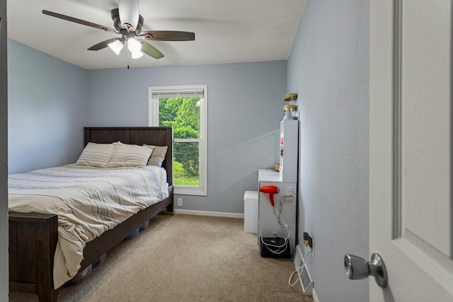 405 N Vorcey St, Tolono, IL 61880 - bedroom with carpet and a ceiling fan