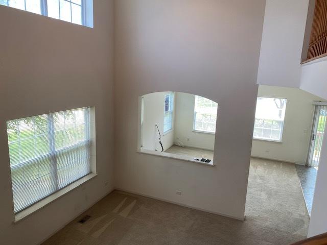 1830 Maureen Dr, Hoffman Estates, IL 60192 - unfurnished room featuring carpet floors, a high ceiling, and arched walkways