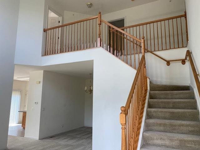 1830 Maureen Dr, Hoffman Estates, IL 60192 - stairs with carpet and a towering ceiling